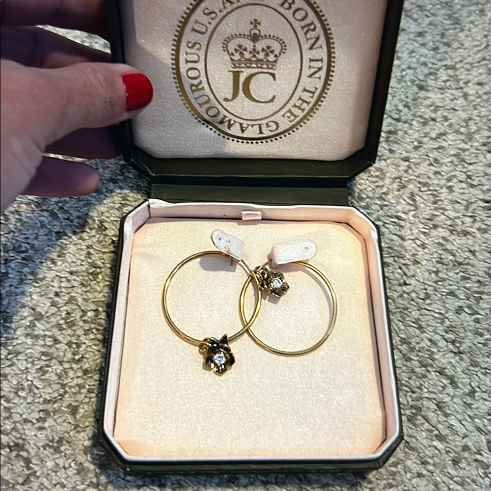 Juicy Couture Flower Hoop Earrings